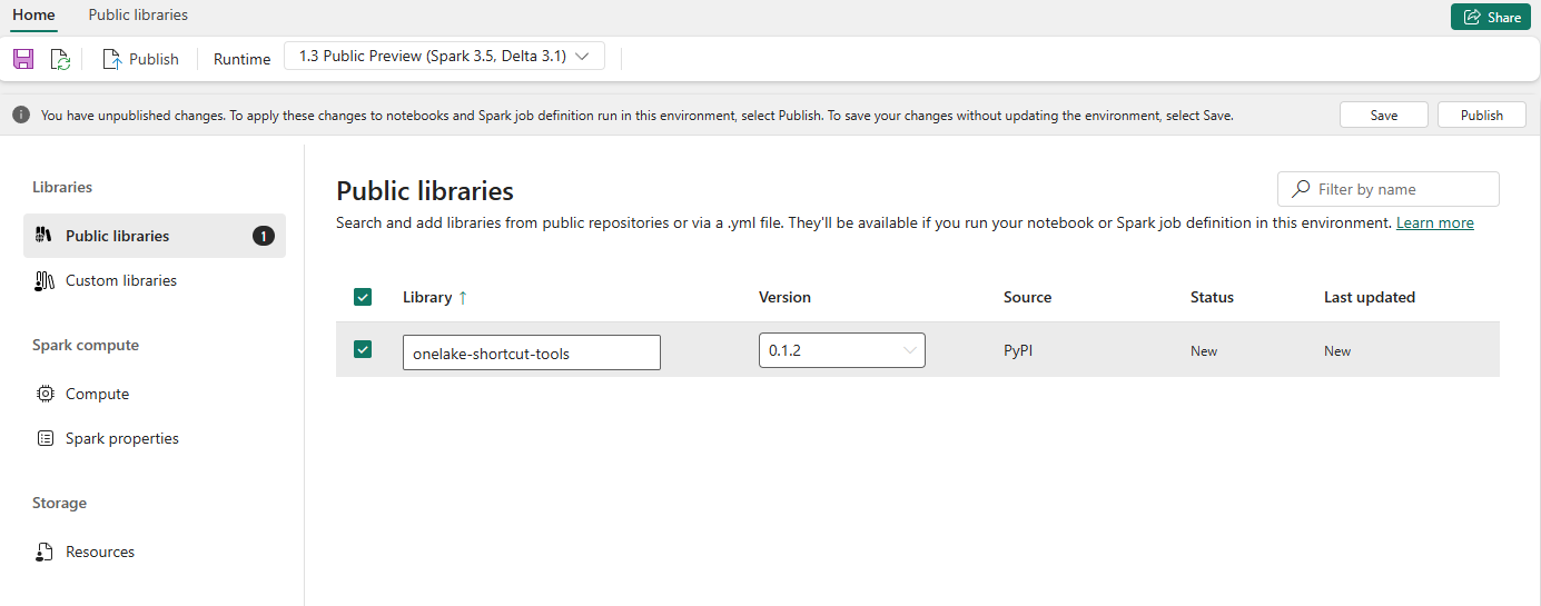 Fabric Environment Config