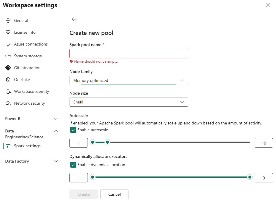 Fabric Pool Config